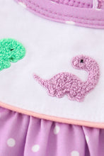 Purple french knot dinosaur girl romper - ARIA KIDS