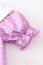Purple french knot dinosaur girl romper - ARIA KIDS