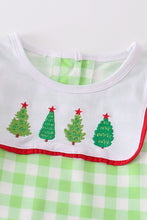 Green plaid christmas tree embroidery boy set - ARIA KIDS