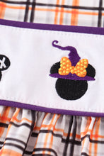 Purple plaid charactor embroidery girl set