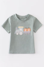 Green train pumpkin applique boy top - ARIA KIDS