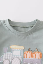 Green train pumpkin applique boy top - ARIA KIDS
