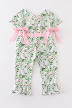 Green floral print girl jumpsuit - ARIA KIDS
