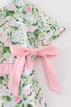 Green floral print girl jumpsuit - ARIA KIDS