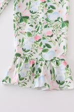 Green floral print girl jumpsuit - ARIA KIDS