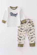 Stripe airplane embroidery boy set - ARIA KIDS