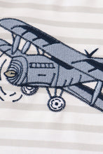 Stripe airplane embroidery boy set - ARIA KIDS