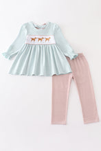 Green dog embroidery girl set - ARIA KIDS