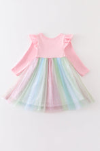 Rainbow star embroidery ruffle dress - ARIA KIDS