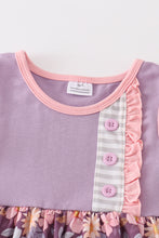Purple floral print girl set