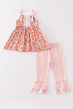 Orange pumpkin floral print girl set - ARIA KIDS