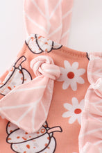 Orange pumpkin floral print girl set - ARIA KIDS