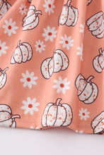 Orange pumpkin floral print girl set - ARIA KIDS