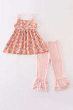 Orange pumpkin floral print girl set - ARIA KIDS
