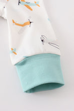 Aircraft print baby boy gown
