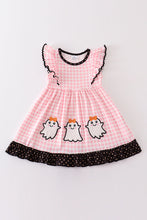 Pink halloween ghost applique ruffle dress - ARIA KIDS