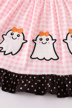 Pink halloween ghost applique ruffle dress - ARIA KIDS