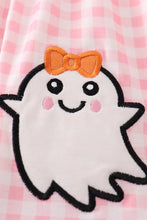 Pink halloween ghost applique ruffle dress - ARIA KIDS