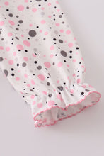 Christmas tree embroidery dot print dress