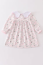 Christmas tree embroidery dot print dress