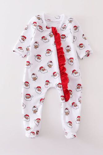 Santa claus print baby girl sleepsuit