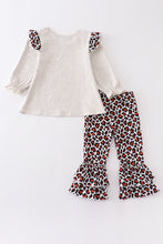 Leopard pumpkin print ruffle girl set - ARIA KIDS