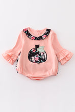 Floral print pumpkin applique girl bubble - ARIA KIDS