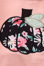 Floral print pumpkin applique girl bubble - ARIA KIDS