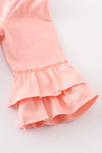Floral print pumpkin applique girl bubble - ARIA KIDS