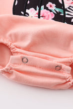 Floral print pumpkin applique girl bubble - ARIA KIDS