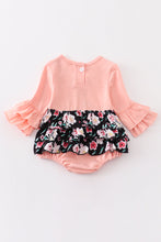 Floral print pumpkin applique girl bubble - ARIA KIDS