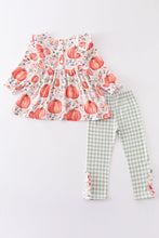 Pumpkin print ruffle girl set - ARIA KIDS
