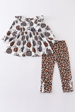 Leopard pumpkin print girl set - ARIA KIDS