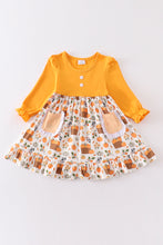 Orange pumpkin print dress - ARIA KIDS