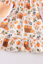 Orange pumpkin print dress - ARIA KIDS