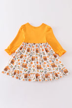 Orange pumpkin print dress - ARIA KIDS