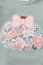 Green pumpkin applique ruffle girl bubble - ARIA KIDS