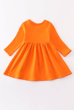 Orange CLEMSON embroidery terry dress - ARIA KIDS
