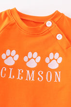 Orange CLEMSON embroidery boy terry sweatshirt - ARIA KIDS