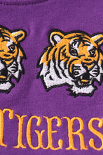 Purple tiger embroidery terry dress - ARIA KIDS
