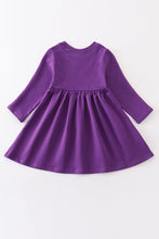 Purple tiger embroidery terry dress - ARIA KIDS