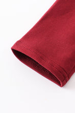 Maroon elephant embroidery terry dress
