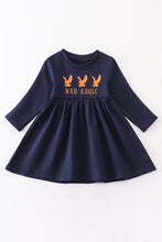 Black eagle embroidery terry dress - ARIA KIDS