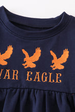 Black eagle embroidery terry dress - ARIA KIDS