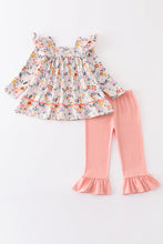 Floral print ruffle girl set