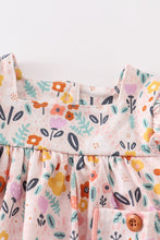 Floral print ruffle girl bubble - ARIA KIDS