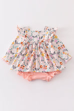 Floral print ruffle girl bubble - ARIA KIDS