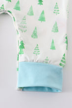 Blue christmas tree print boy romper