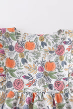 Pumpkin floral print ruffle girl set - ARIA KIDS