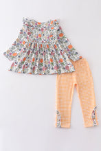 Pumpkin floral print ruffle girl set - ARIA KIDS